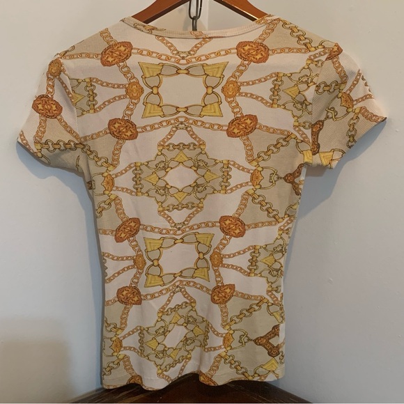 Guess Chain Print Ribbed Top - Picture 6 of 8